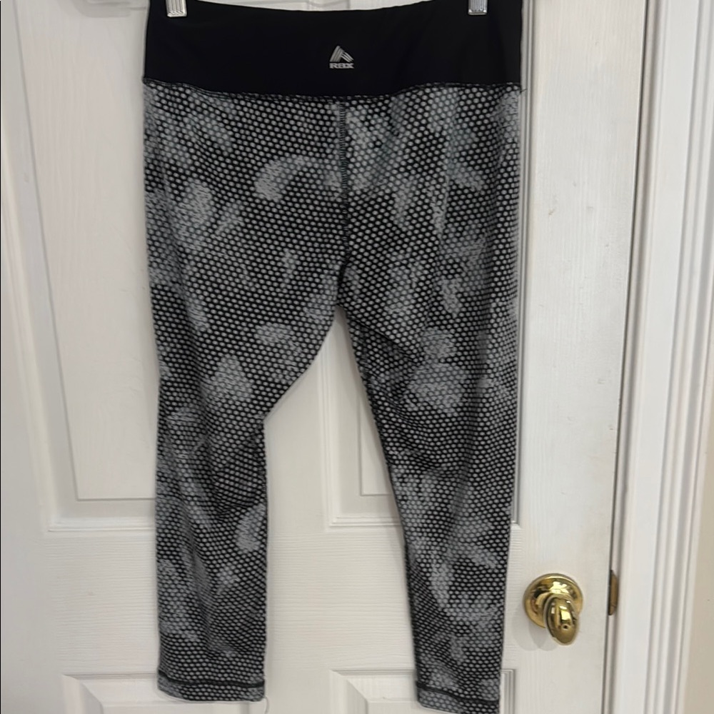 RBX Black and Gray Capris with Elastic Waistband - Picture 2 of 5
